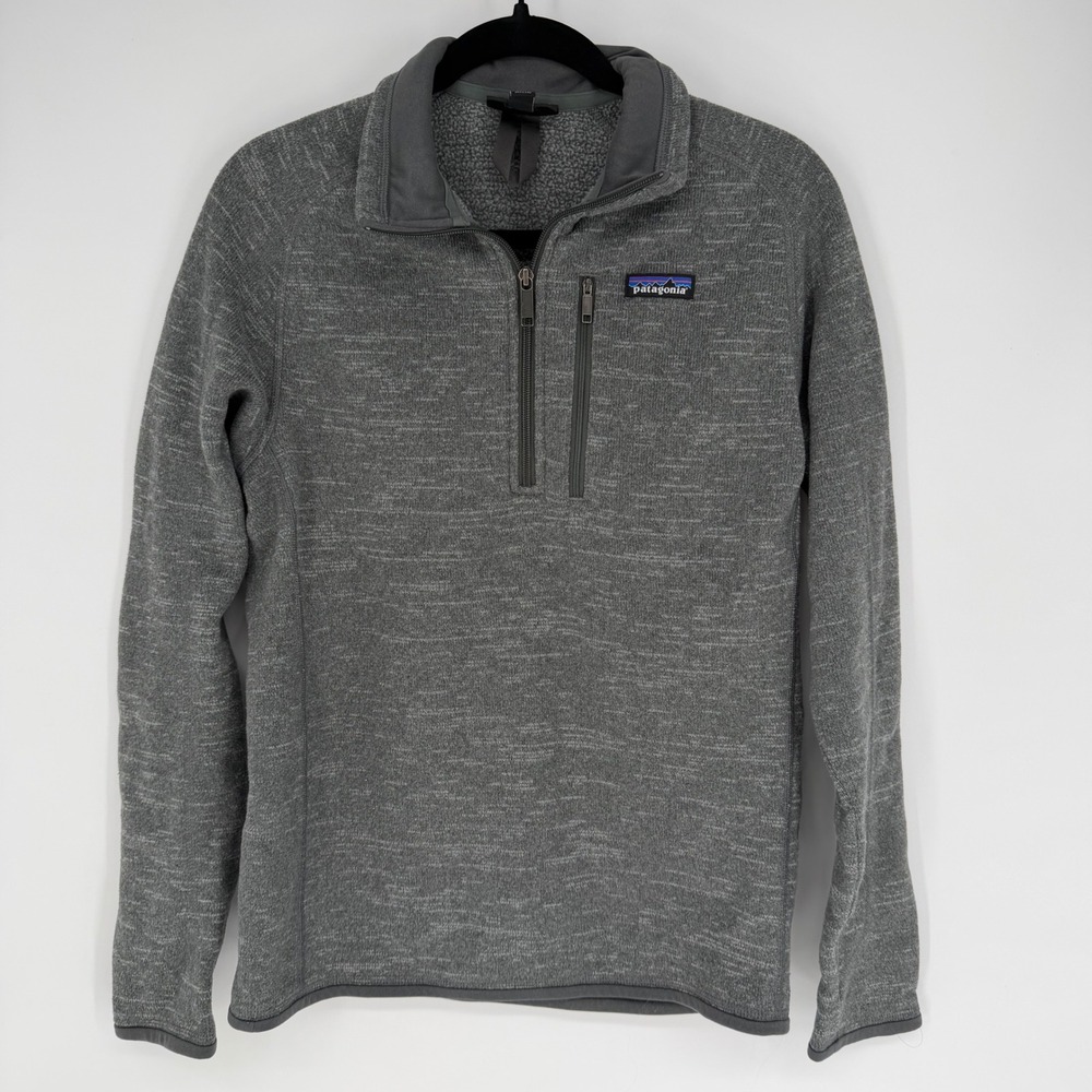 PATAGONIA MEN'S BETTER SWEATER 1/4 ZIP FLEECE PULLOVER SMALL HEATHER GREY CABIN